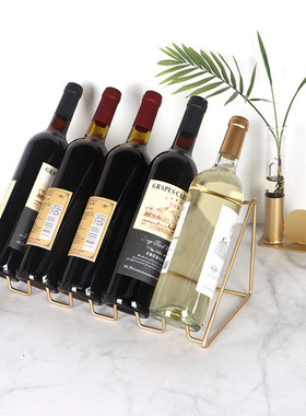 创意铁线桌面红酒架酒吧台酒架简约多瓶红酒架子收纳架
