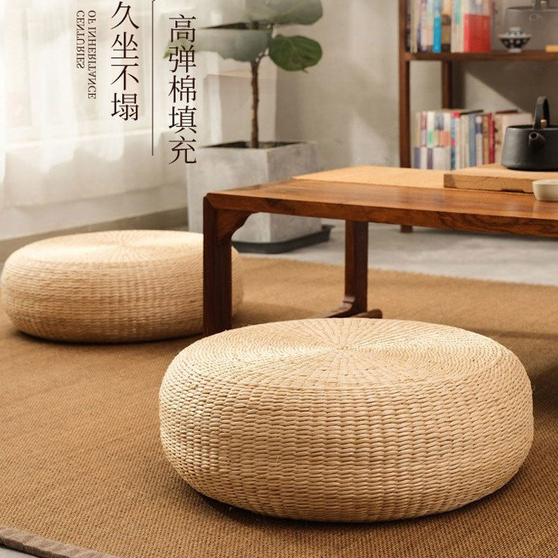 蒲团坐垫圆边日式草编蒲垫坐垫子飘窗阳台不塌陷坐垫冥想地垫打坐,居家布艺,椅垫,淘宝优惠券,粉丝福利购,淘宝优惠卷