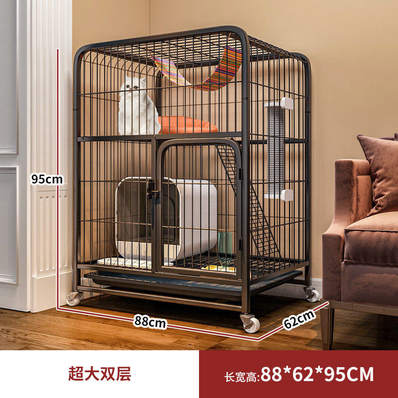 猫笼家用室内超大自由空间猫笼子加粗加固加厚带舍小猫宠物猫厕所