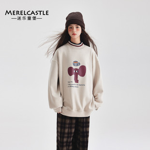 女童冬装卫衣2024新款女大童洋气初中生秋冬季加绒加厚半高领上衣