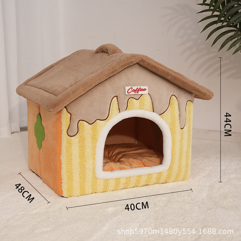 【喵乐坊睡觉定制猫窝四季通用封闭式猫房子帐篷猫窝】保暖躲避屋