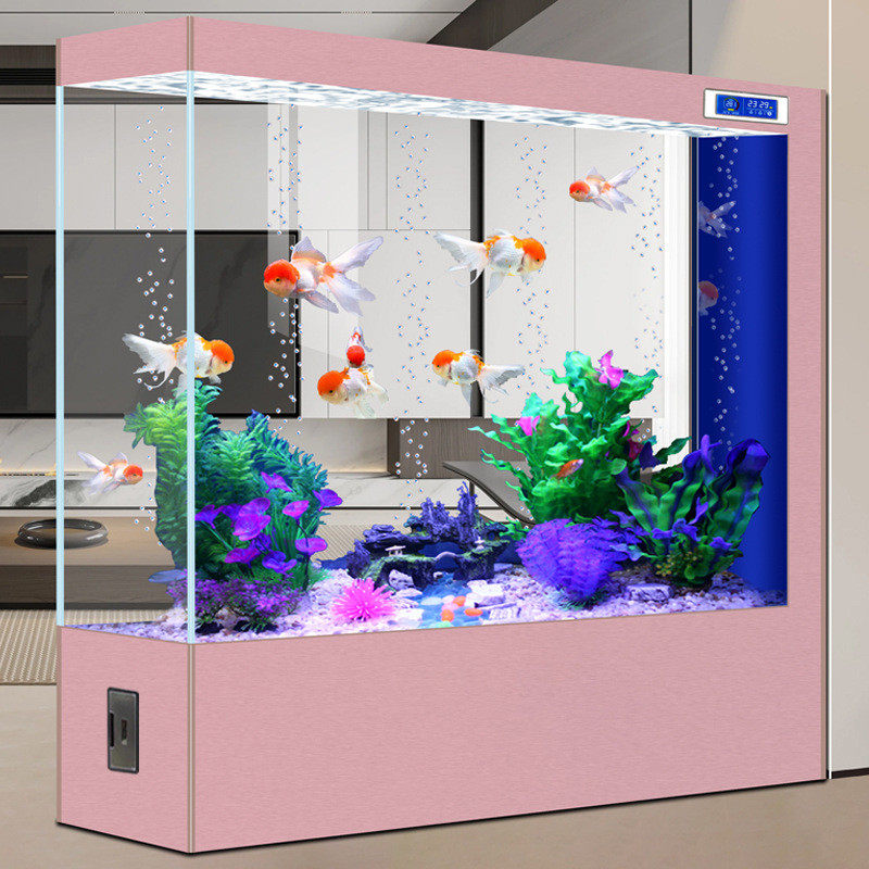 源头厂家创海超白玻璃方形鱼缸玄关屏风隔断客厅家用中大型水族箱