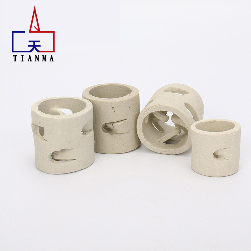 陶瓷除尘环脱硫鲍尔塔填料厂家现货陶瓷鲍尔环填料