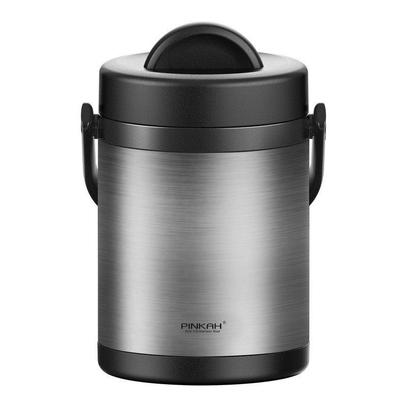 品家家品2l大容量双层保温饭盒上班族学生316不锈钢便当盒