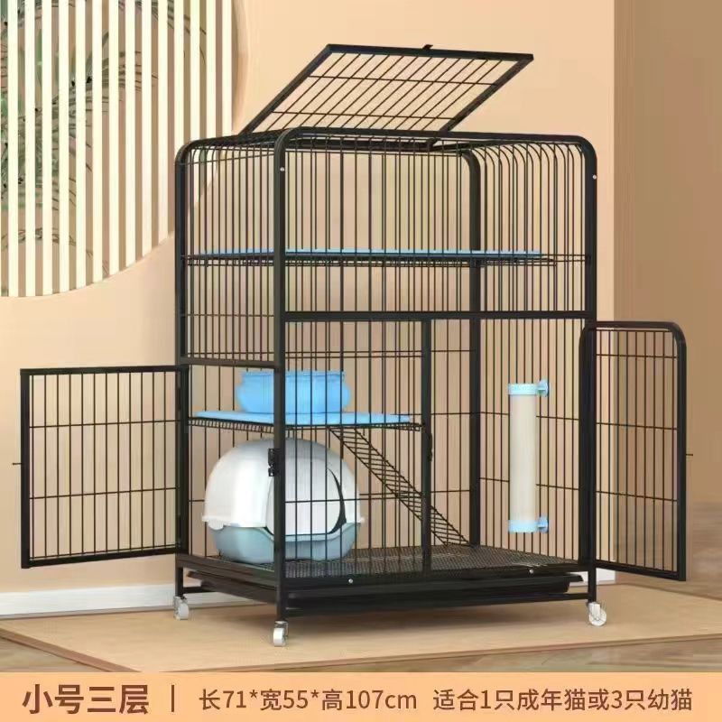 成年三层猫笼子超大号猫别墅家用猫咪笼猫舍小型幼猫笼带厕所批发