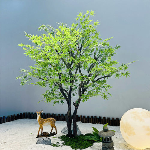 仿真青枫树大型绿植室内装饰景观枫叶树假树绿色橱窗设计摆放道具