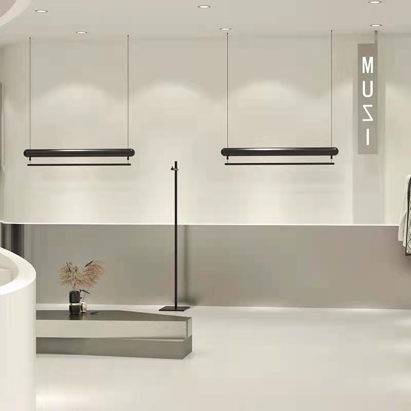 时尚简约橱窗挂衣架服装店哑光黑钢丝绳悬挂吊架展示架陈列架新款