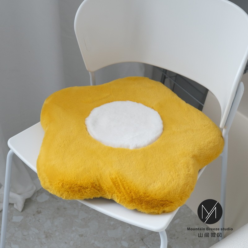 3ew1屁垫乳胶椅垫圆形花朵雏菊椅子兔毛荷包蛋飘窗ins记忆棉坐垫