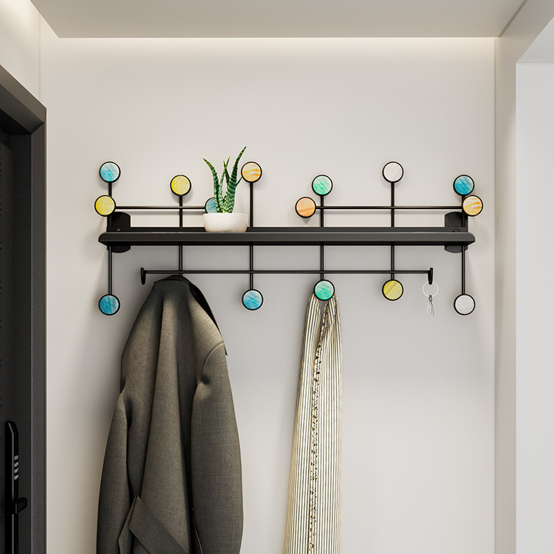 门口衣架壁挂创意衣服挂钩进门玄关钥匙入户轻奢置物架墙上挂衣架