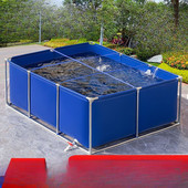 帆布鱼池防水布专用加厚带支架水产养殖养鱼户外帆布游泳池水池