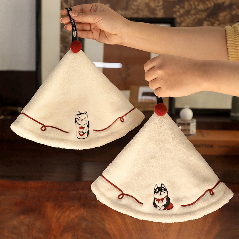 擦手巾挂式可爱超强吸水加厚不发臭不掉毛厨房卫生间大号吸水毛巾