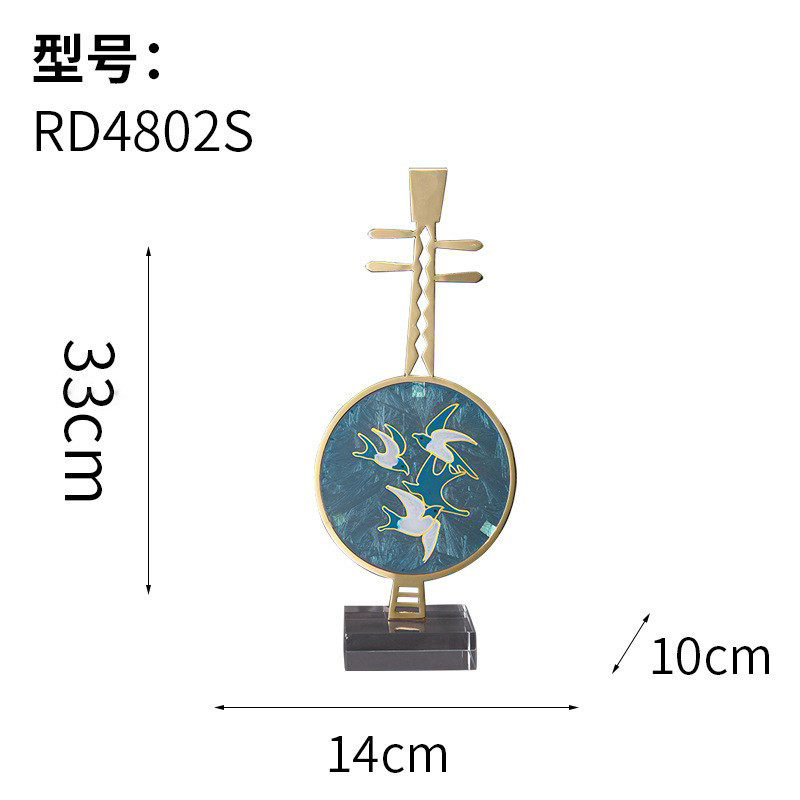 新中式珐琅彩琵琶摆件软装摆设酒柜玄关轻奢乐器家居饰品样板间,家居饰品,装饰摆件,淘宝优惠券,粉丝福利购,淘宝优惠卷