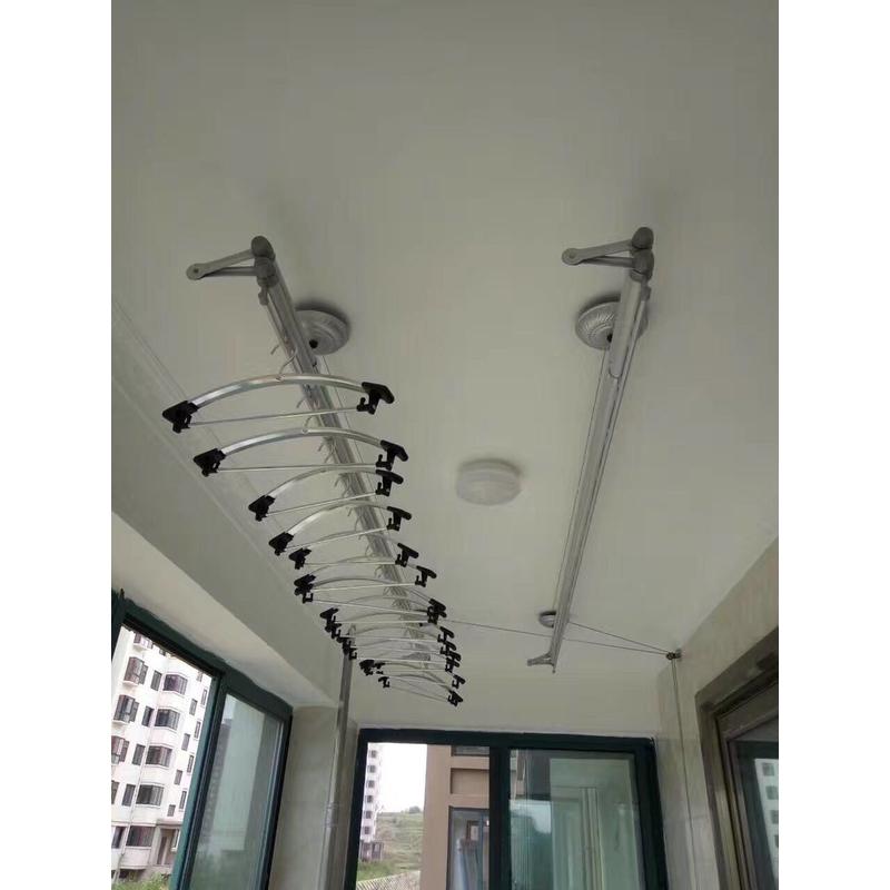 幸福一家内阳台手摇升降晒衣架3杆工程款晾衣架外贸单凉衣架