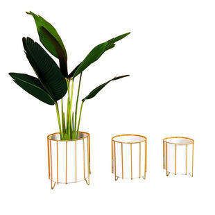 北欧花架花树龟背叶植物花篮铁艺藤编花盆海草手工落地式花盆批发