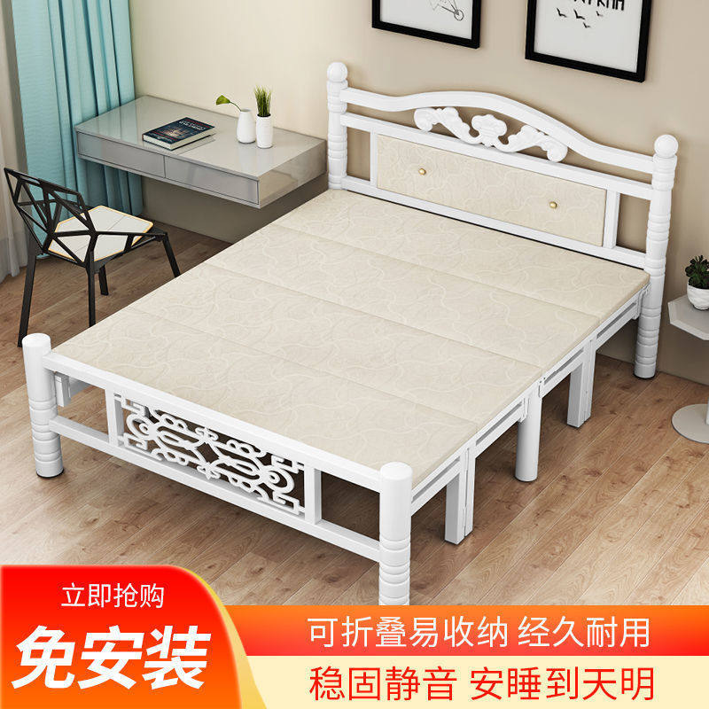 可折叠床午休木板简易木板床单人双人铁架家用成人1米1.2米1.5米