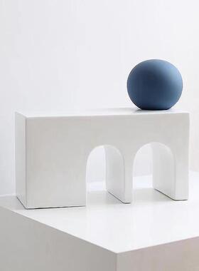 设计师款饰品艺术拱门树脂摆件北欧现代简约创意书房样板间几何