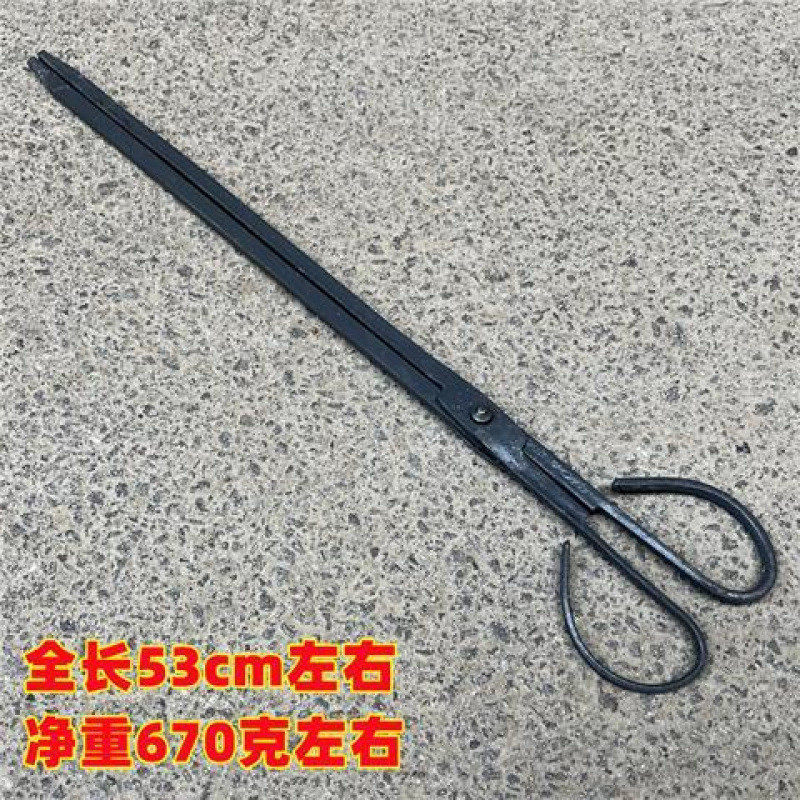 环卫工人扁嘴老式锻打烧火家用火钳夹子加厚铁钳加长夹垃圾夹煤球