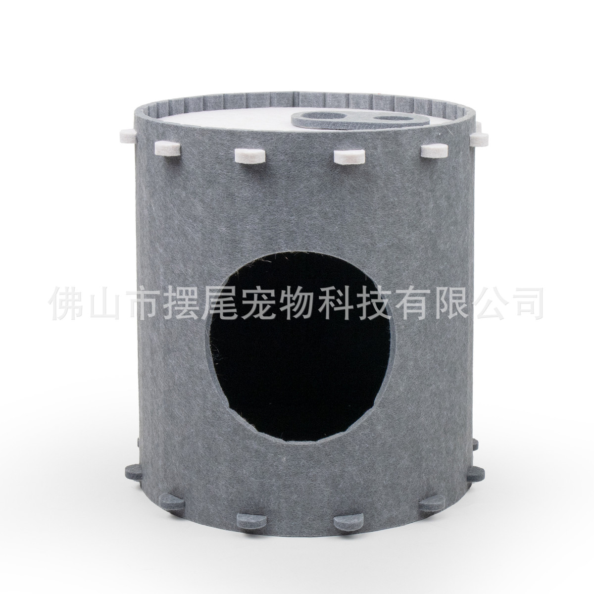 组装可乐布宠物窝毛毡桶猫窝四季通用封闭式双层大空间拆卸折叠