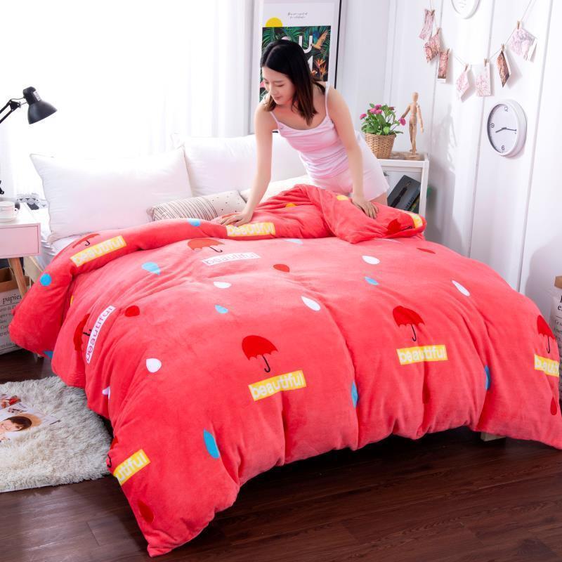 【加厚加绒四件套】冬季床单被套双人三件套双面绒绒毯毛绒枕套