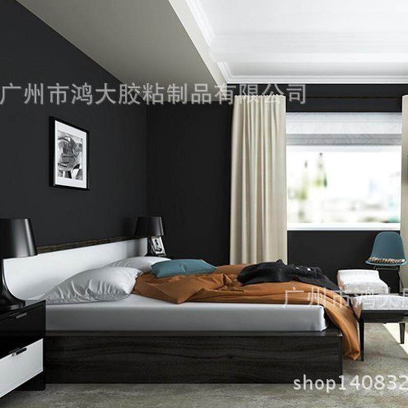 黑色素色pvc防水自粘纯色墙纸磨砂壁纸加厚电视背景墙翻新贴膜,家装主材,无纺布墙纸,淘宝优惠券,粉丝福利购,淘宝优惠卷