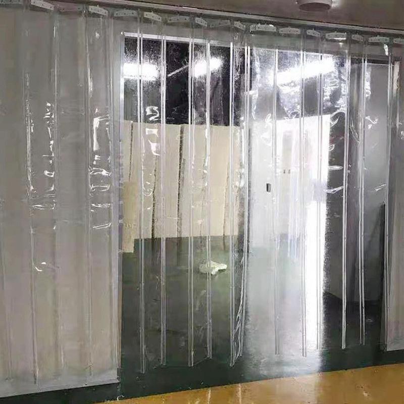 帘透明门帘全透明折叠式推拉pvc隔热挡空调风滑动软门帘厂家定制