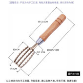 日式 鱼鳞刨刮鳞器去除鱼鳞实木黄铜鱼鳞刷刮鳞器具商用家用鱼鳞刨