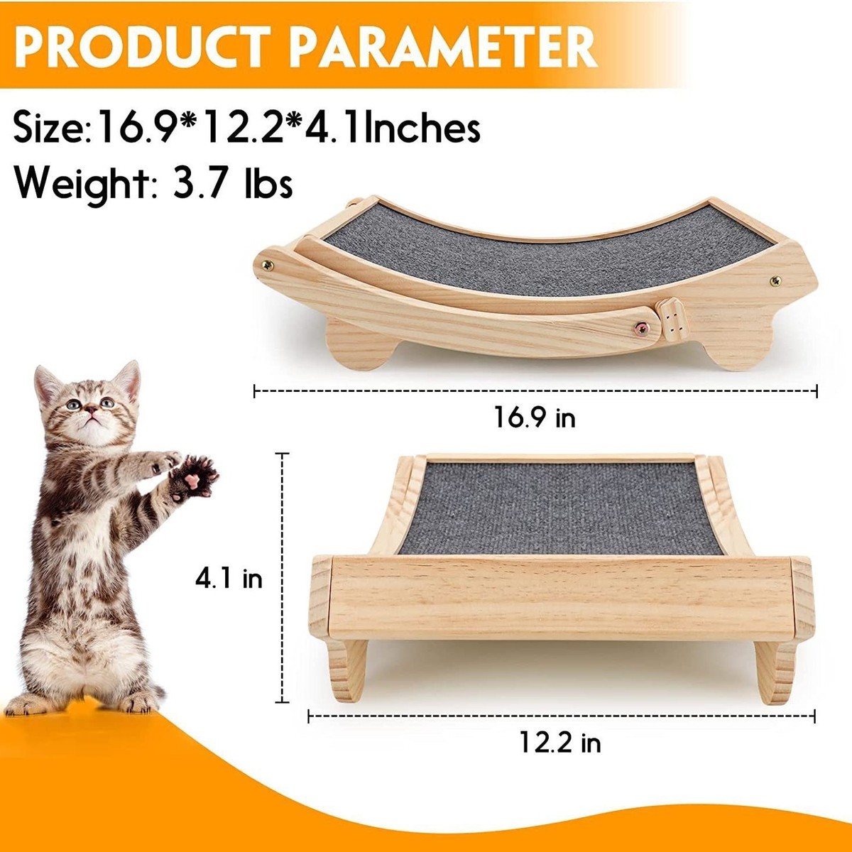 木质猫抓板宠物用品猫咪磨爪耐磨不掉屑四季通用猫床猫抓垫多功能