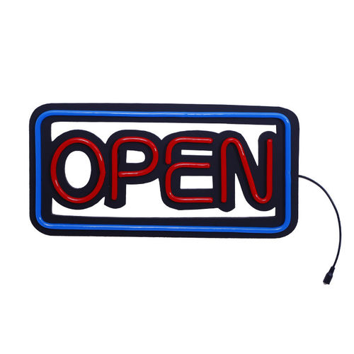 出口柔性霓虹灯带广告牌 霓虹发光字灯牌open灯箱霓虹灯50*25