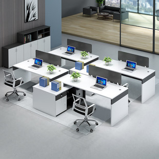 职员办公桌员工位4人位办公室屏风桌子财务办公桌椅组合卡座单人