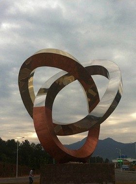 大型不锈钢白钢园林景观金属雕塑发光钢结构不锈钢景观雕塑摆件