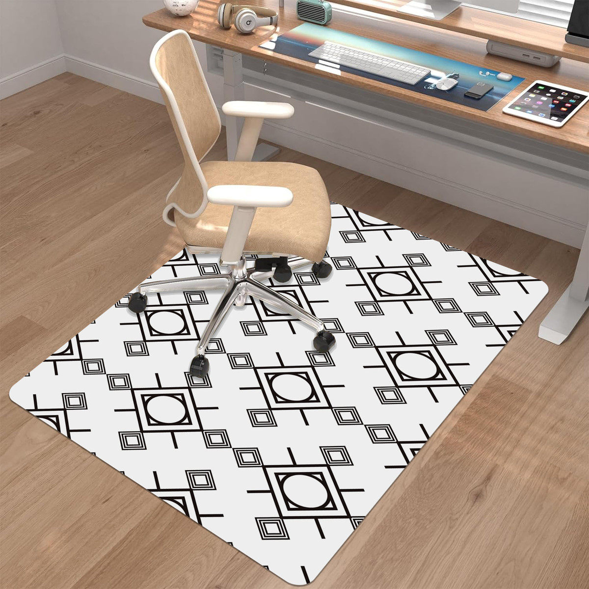 pvc办公椅垫转椅地面保护垫 办公室电脑椅垫  防滑印花防刮地垫