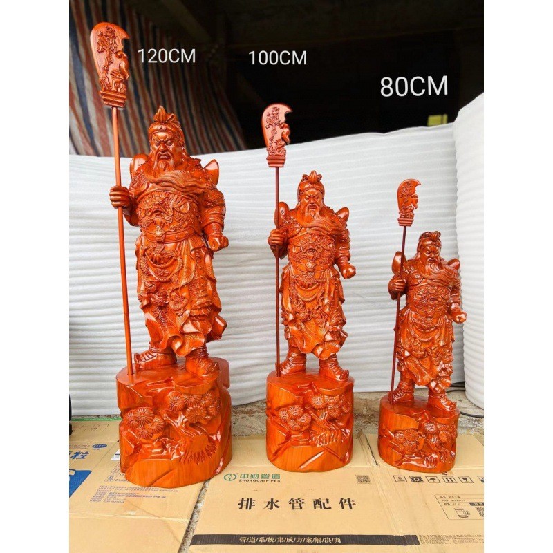 花梨木圆木关公像供奉像二爷黑檀木武关公关家用关羽实木乔迁礼