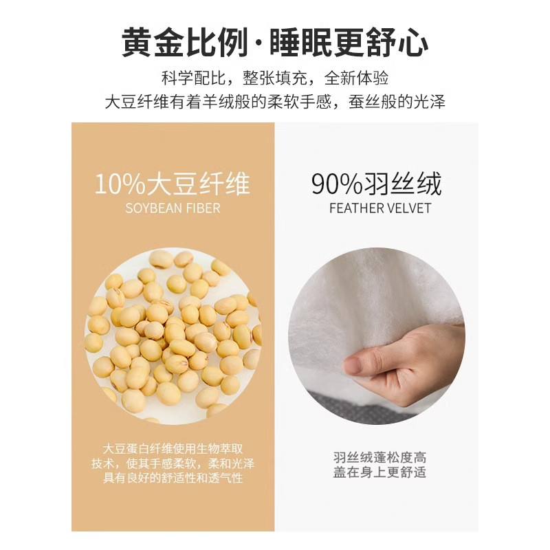 大豆纤维被子二合一拉链款子母被加厚保暖冬被春秋被双人被芯被褥