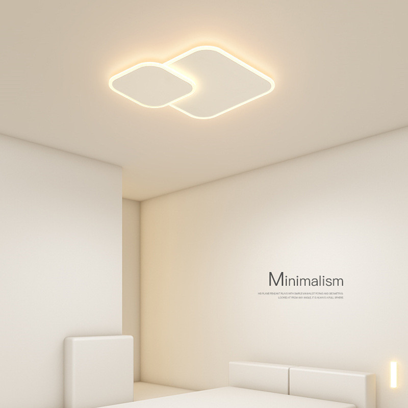 简约现代主卧室灯北欧客厅灯超薄创意led吸顶灯方形书房餐厅灯具
