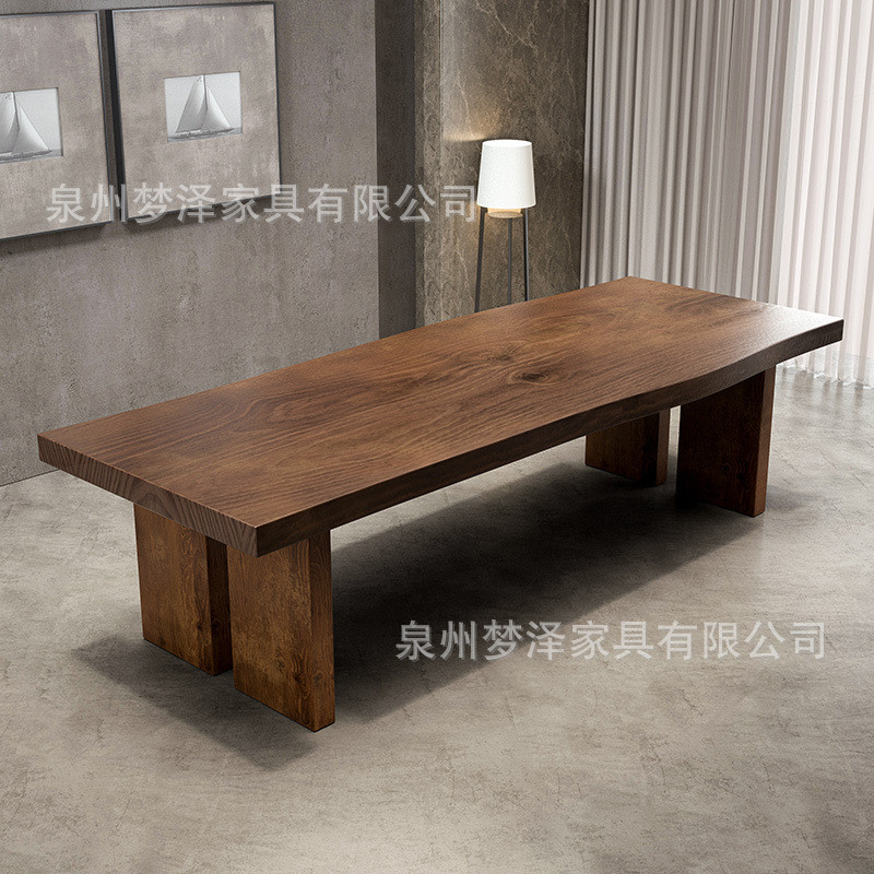 新中式实木茶桌桌简约家用卧室泡茶全套原木大板办公室客厅茶桌椅