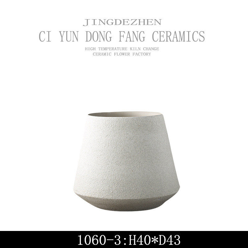 l!素烧陶罐大花瓶摆件客厅落地花装饰品简约绿植陶瓷花器插花盆花