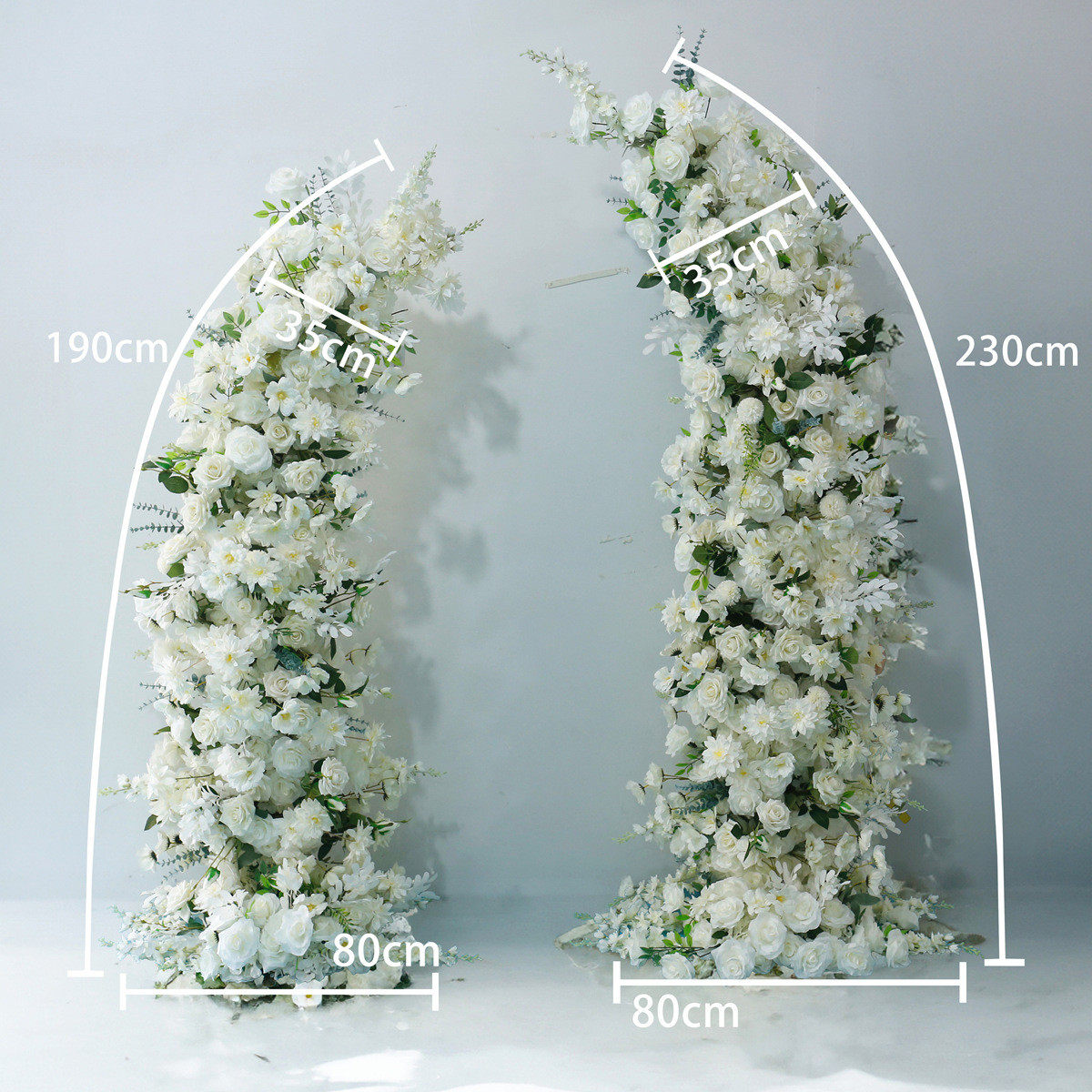 花艺牛角拱门花婚礼diy装饰白色求婚定婚布置仿真花假花摄影背景