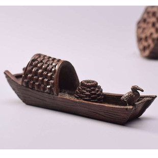 热销卓盈堂香渔船个性插香器纯铜道农家船只香插工艺品摆件厂家直