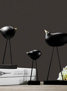 电商批发爆款代发三口之家情侣小鸟玄关现代家居客厅摆件酒柜