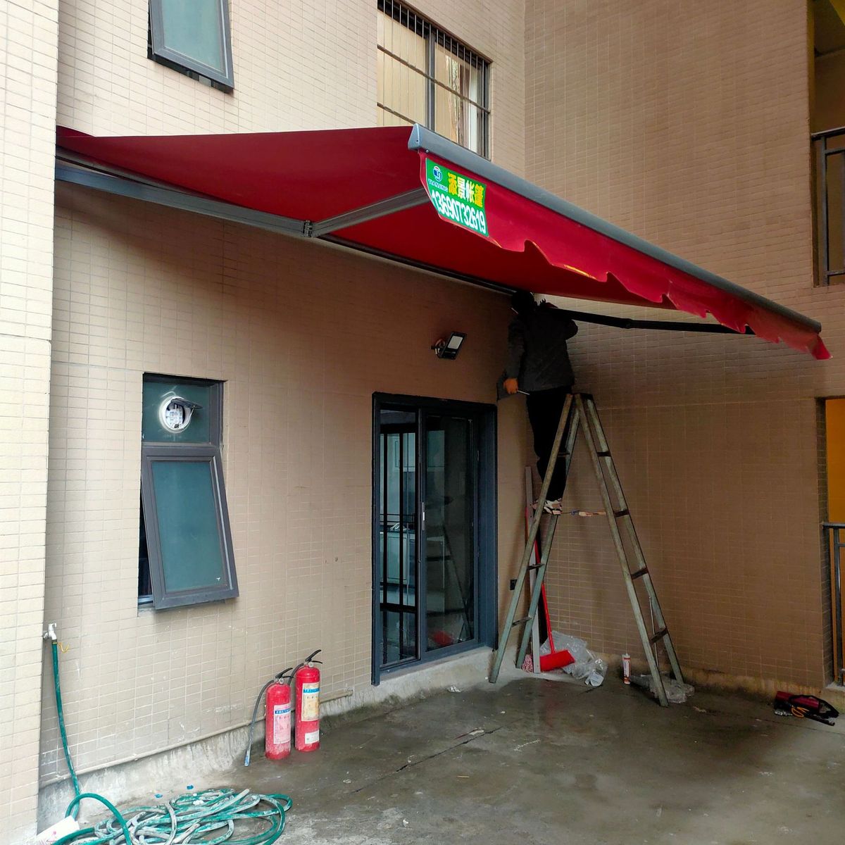 加粗加大曲臂伸缩雨篷彩遮阳篷遮阳伸缩棚电动遥控收缩手摇篷