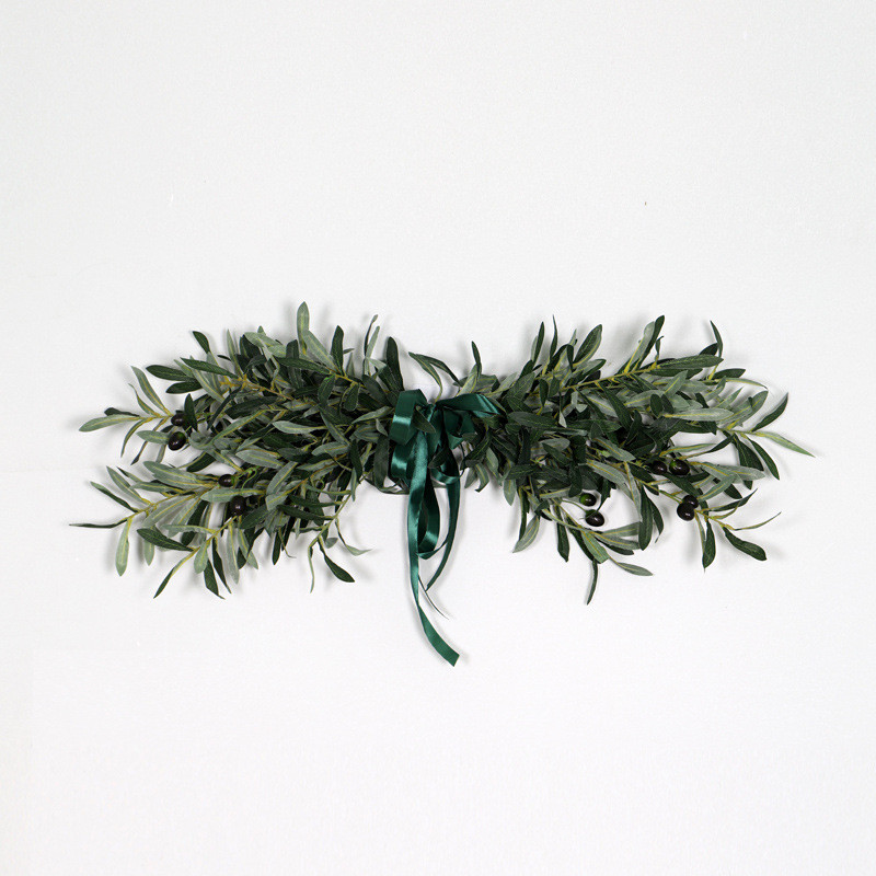 仿真植物花饰花环北欧风格家居装饰品饰门壁饰橄榄枝橄榄枝门楣