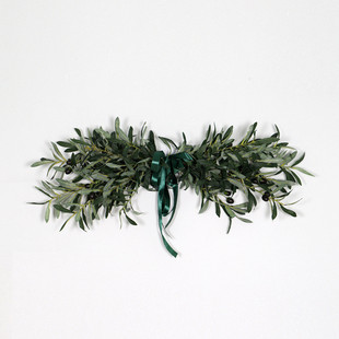 仿真植物花饰花环北欧风格家居装饰品门楣饰壁饰橄榄枝橄榄枝门