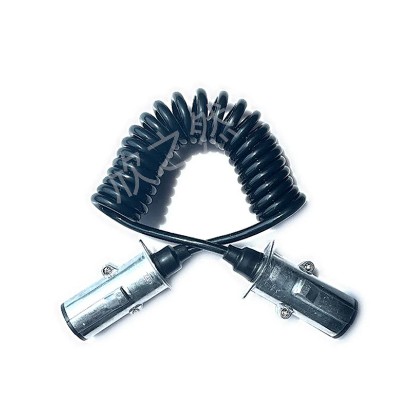 热销24v7芯电源线拖车连接线线拖车线螺旋线转接汽车电源弹簧