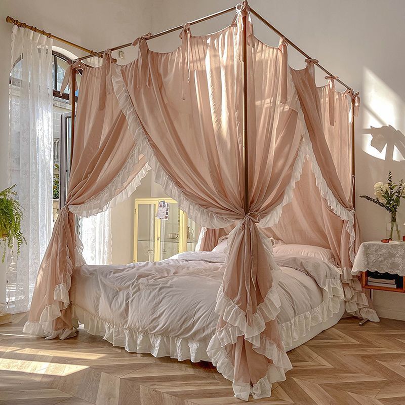2022年新款宫廷遮光蚊帐加密加厚固定支架公主风家用落地式三开门