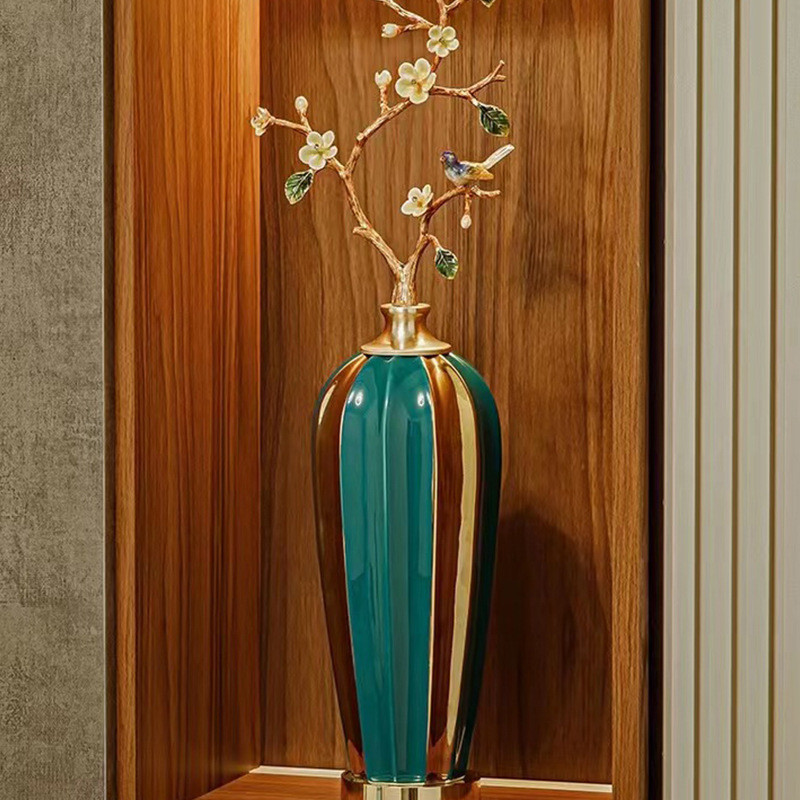 高端中式花瓶摆件新中式风格客厅酒柜博古架书房玄关轻奢软装装饰