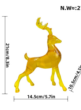新品圣诞节圣诞鹿透明桌面摆件麋鹿节日氛围布置树脂装饰批发