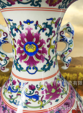 景德镇陶瓷装饰花瓶摆件中式镂空办公家居陶瓷器摆件工艺品批发