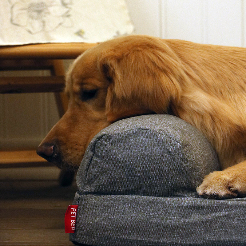 一件起批金毛亚麻大型犬可全窝拆洗透气防水夏季垫狗窝床宠物窝