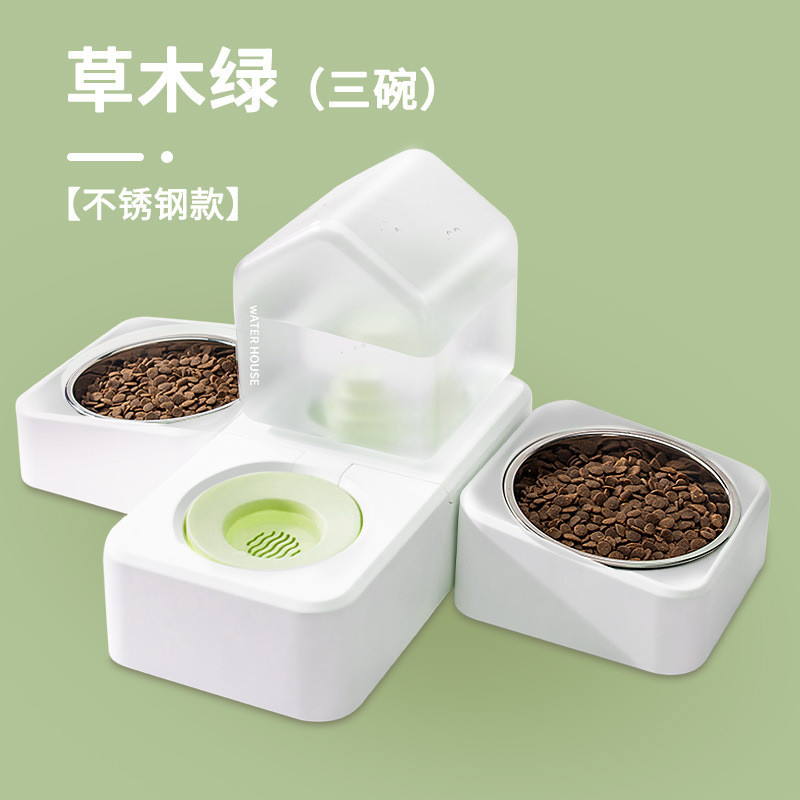 宠物饮水机猫碗狗碗中小型犬狗狗防打翻双碗自动喂活水过滤水食具