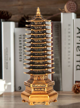 批发文昌塔铜摆件13层十三层家居装饰品书桌学生客厅树脂木工艺品